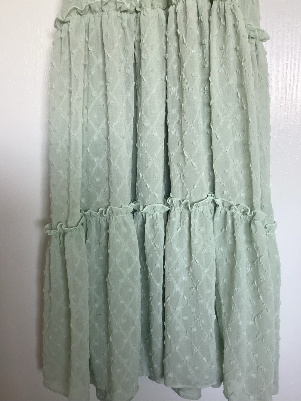 Nannette Light Green Tiered Summer Dress - Picture 4 of 6